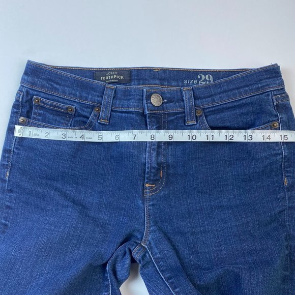 J. Crew, blue Toothpick mid rise skinny jeans, size 8/29 - Picture 6 of 9